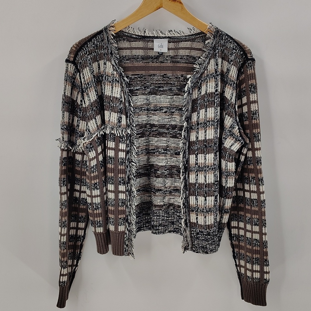 CAbi Style 4097 Classic Fringe Open Cardigan Medium